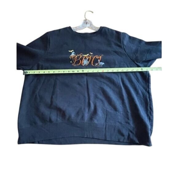 Halloween "Boo" Graphic Black Sweatshirt 1X Cotton Blend Casual Fall Fashion - Picture 7 of 7